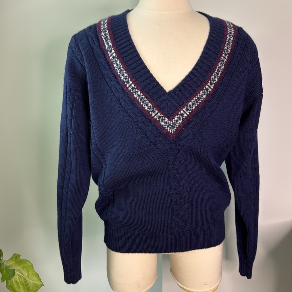NWT Nautica V-Neck Pullover Sweater 100% Wool XL